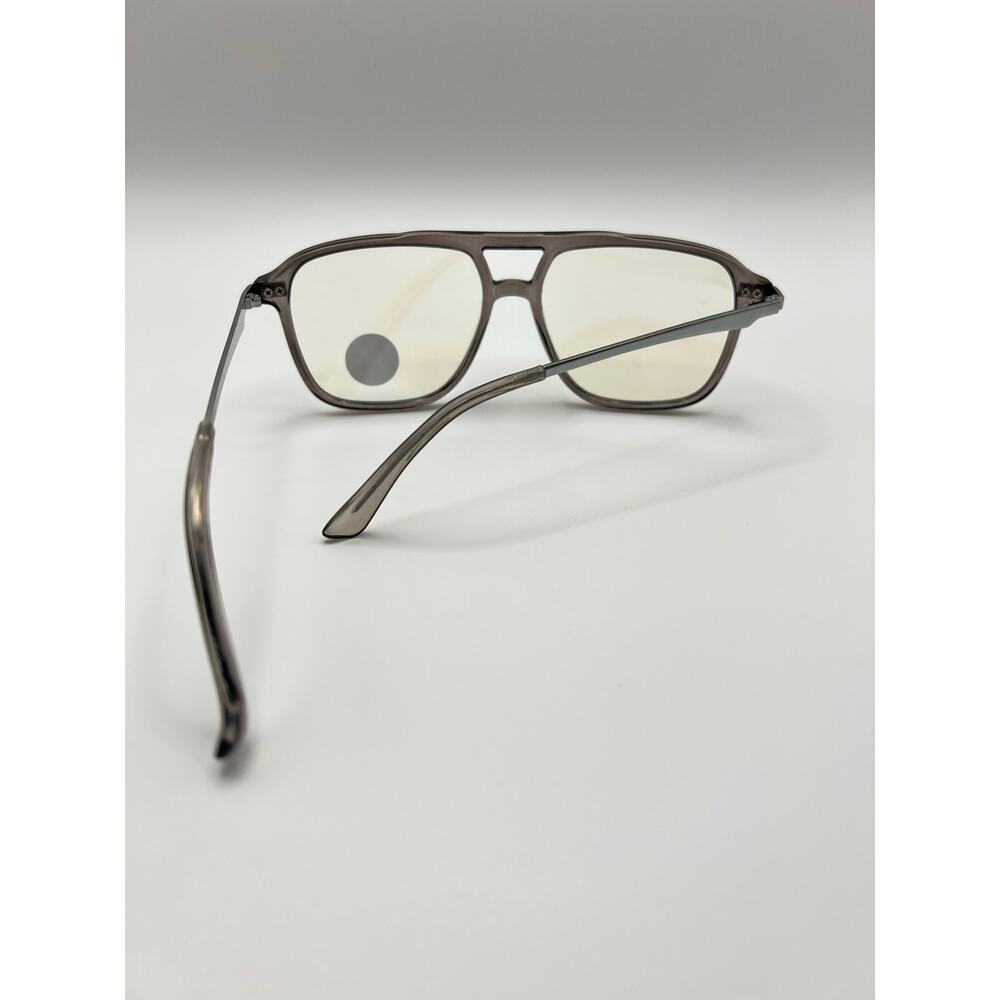 Baylor Aviator Glasses Clear Gray Frames Blue Light Blocking Eyeglasses New - Picture 5 of 6